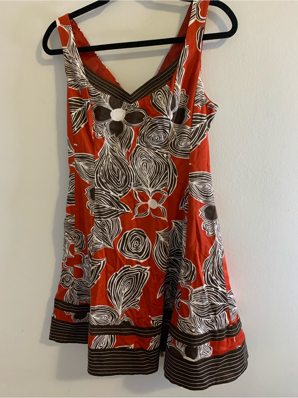 Nine West Red Floral V-Neck Summer Dress